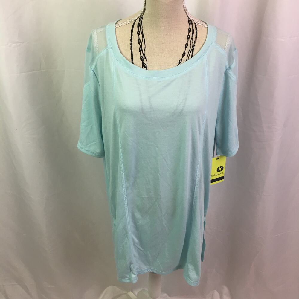 Xersion Short Sleeve Active Tee Iced Aqua Small
